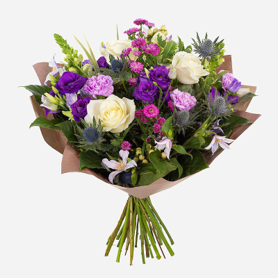 Cool Breeze - This classical stylish collection of flowers make this hand tied the perfect gift. Professionally arranged and delivered by a local florist. Flowers available for same day delivery when ordered before 2pm.
